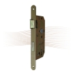 GERA 23 mortise lock, left, with rounded face plate, DIN 235/20