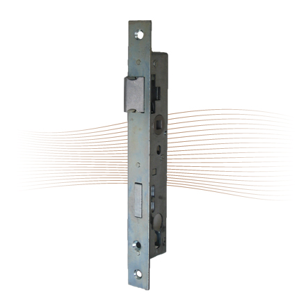 GERA 25 tubular frame mortise lock, with angled face plate, 20 mm backset 244/24