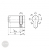 GERA 7100 D HC 30x10 profile half cylinder, 5 keys dimensional drawing GERA 7100 D HC 30x10 profile half cylinder, 5 keys dimensional drawing