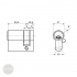 BASI CX6 HC 10x30 profile half cylinder, 5 keys dimensional drawing BASI CX6 HC 10x30 profile half cylinder, 5 keys dimensional drawing