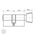 BASI CX6 KC 30x30K profile knob cylinder, 5 keys dimensional drawing