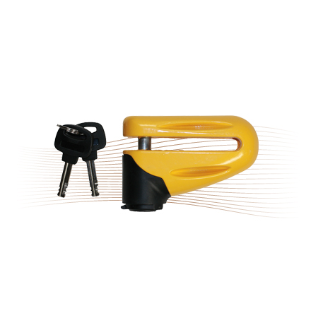 BASI ZR 1400 Motorradschloss für Bremsscheibe, 6,5x9,5cm gelb/schwarz
