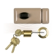 GERA 31 rim lock with door guard, brown