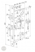 ABLOY EL 560 electromechanical mortise lock 72/55/20 (D) dimensional drawing