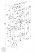 ABLOY EL 560 elektromechanikus bevésőzár 72/55/20 (D) méretezett rajz ABLOY EL 560 elektromechanikus bevésőzár 72/55/20 (D) méretezett rajz