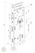 ABLOY EL 520 elektromotoros bevéső zár 72/55/20 (D,E) méretezett rajz ABLOY EL 520 elektromotoros bevéső zár 72/55/20 (D,E) méretezett rajz