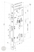 ABLOY EL 520 security motor lock 72/55/20 (D,E) dimensional drawing