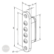 EFFEFF 10259 flush mounting 4-pin tappet contact dimensional drawing