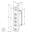 EFFEFF 10259 süllyesztett excenter érintkező 4 gombos méretezett rajz EFFEFF 10259 süllyesztett excenter érintkező 4 gombos méretezett rajz