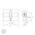 GERA 7100 B DC 26x26 profile double cylinder, 3 keys dimensional drawing GERA 7100 B DC 26x26 profile double cylinder, 3 keys dimensional drawing