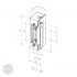 EFFEFF 116.10 electric strike 6-12V AC/DC universal ProFix 1 dimensional drawing EFFEFF 116.10 electric strike 6-12V AC/DC universal ProFix 1 dimensional drawing