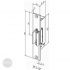 EFFEFF 934UR13 Glastüren-Türöffner 12/24 V DC universal Maßzeichnung