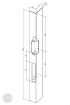 EFFEFF 420 iW standard hajlított előlap balos rozsdamentes acél méretezett rajz