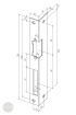 EFFEFF 422 iW bracket striking plate left stainless steel dimensional drawing