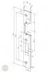 EFFEFF 525 iW ProFix 1 standard előlap balos rozsdamentes acél méretezett rajz