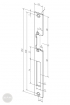 EFFEFF 049 HZ standard lapos előlap univerzális rozsdamentes acél méretezett rajz EFFEFF 049 HZ standard lapos előlap univerzális rozsdamentes acél méretezett rajz