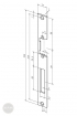 EFFEFF 331 HZ standard lapos előlap univerzális rozsdamentes acél méretezett rajz