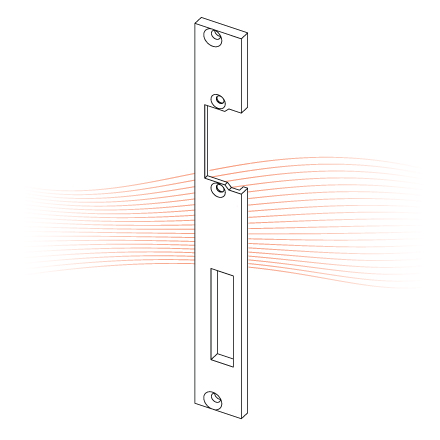 EFFEFF 354 HZ flat striking plate left smoothed, galvanised, zinc