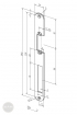EFFEFF 186 HZ_fix standard lapos előlap balos szürke méretezett rajz EFFEFF 186 HZ_fix standard lapos előlap balos szürke méretezett rajz