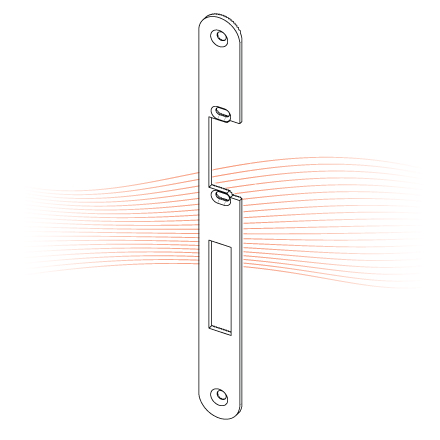 EFFEFF 370 HZ_fix flat striking plate left stainless steel