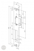 EFFEFF 039 Lap standard lapos nyelvvezetős előlap balos rozsdamentes acél méretezett rajz
