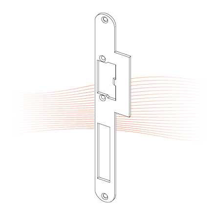 EFFEFF 541 Lap flat striking plate with latch guide universal stainless steel