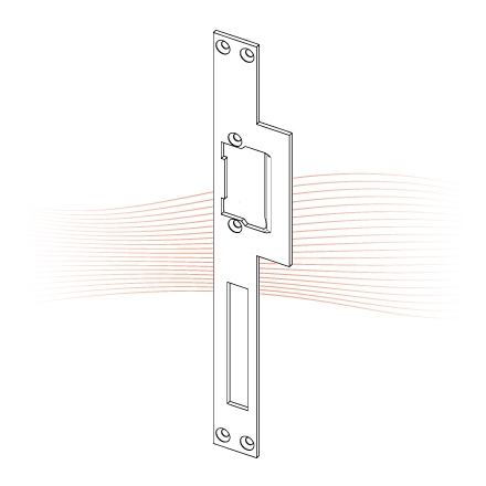 EFFEFF 165 Lap flat striking plate with latch guide left ducat gold