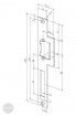 EFFEFF 310 Lap standard lapos nyelvvezetős előlap balos rozsdamentes acél méretezett rajz