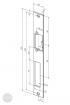 EFFEFF 540 HZ standard lapos nyelvvezetős előlap univerzális rozsdamentes acél méretezett rajz
