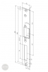 EFFEFF 031 HZF flat striking plate with latch guide left stainless steel dimensional drawing EFFEFF 031 HZF flat striking plate with latch guide left stainless steel dimensional drawing