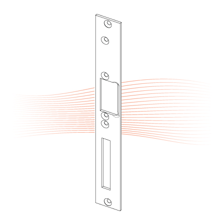 EFFEFF 031 HZF flat striking plate with latch guide left stainless steel