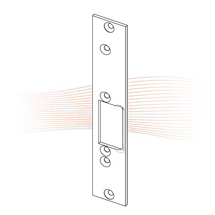 EFFEFF 030 kF Flachschließblech, kurz, mit Fallenführung links Edelstahl