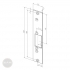 EFFEFF 030 kF short flat striking plate with latch guide left stainless steel dimensional drawing EFFEFF 030 kF short flat striking plate with latch guide left stainless steel dimensional drawing