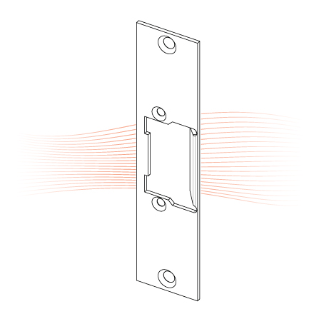 EFFEFF 262 kF short flat striking plate with latch guide universal dust grey