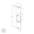 EFFEFF 286 kF short flat striking plate with latch guide left dust grey dimensional drawing EFFEFF 286 kF short flat striking plate with latch guide left dust grey dimensional drawing