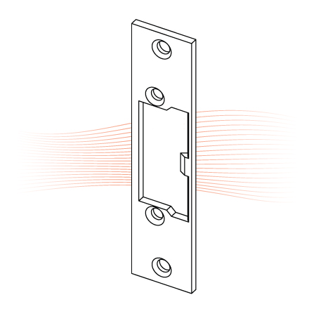 EFFEFF 544 kl short flat striking plate with latch guide universal stainless steel