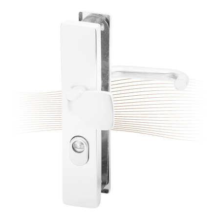 BASI SB 5000 SK2 ZA Schutzbeschlag mit Zugplatte, K-D 50-54/10-18/92, eckig Nickel silbern Alu