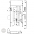BASI ES-932 mortise lock, DIN right, PC with angled face plate 235/24 dimensional drawing BASI ES-932 mortise lock, DIN right, PC with angled face plate 235/24 dimensional drawing