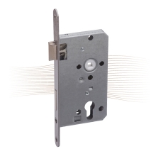 BASI ES-932 mortise lock, DIN right, PC with angled face plate 235/24