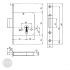 BASI ES-964 auxiliary mortise lock, 55 mm, 160/20 dimensional drawing BASI ES-964 auxiliary mortise lock, 55 mm, 160/20 dimensional drawing