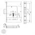 BASI ES-964 auxiliary mortise lock, 55 mm, 160/20 dimensional drawing