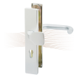 BASI SB 5000 SK2 security fitting with pull plate, K-H 38-44/15/72, angled nickel silver alu