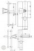 BASI SB 5000 SK2 ZA security fitting, K-H 38-44/10-18/72, angled natural alu dimensional drawing