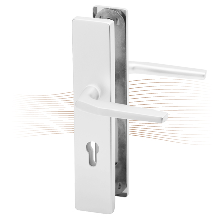 BASI SB 5000 ES0 Schutzbeschlag, D-D 50-54/12/92, eckig Nickel silbern Alu