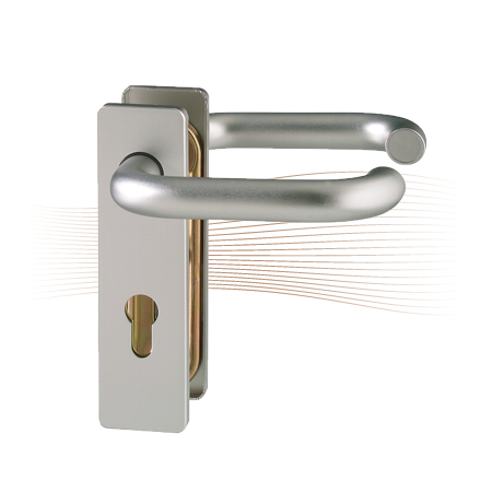 BASI SB/FS 2200K short security escutcheon, H-H 44-66/72 silver