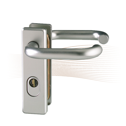 BASI SB/FS 2200K ZA short security escutcheon, H-H 44-66/72 silver