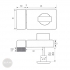 BASI KS 500 rim lock, Basi AS profile cylinder (EC), white dimensional drawing BASI KS 500 rim lock, Basi AS profile cylinder (EC), white dimensional drawing