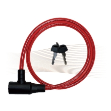 BASI ZR1001 Schlüssel-Spiraldraht-Fahrradschloss 1,0x100cm rot