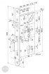 ABLOY EL 560 electromechanical mortise lock 72/55/24 (F) dimensional drawing