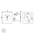 EFFEFF 1142-11 key switch, changeover, flush mounting dimensional drawing